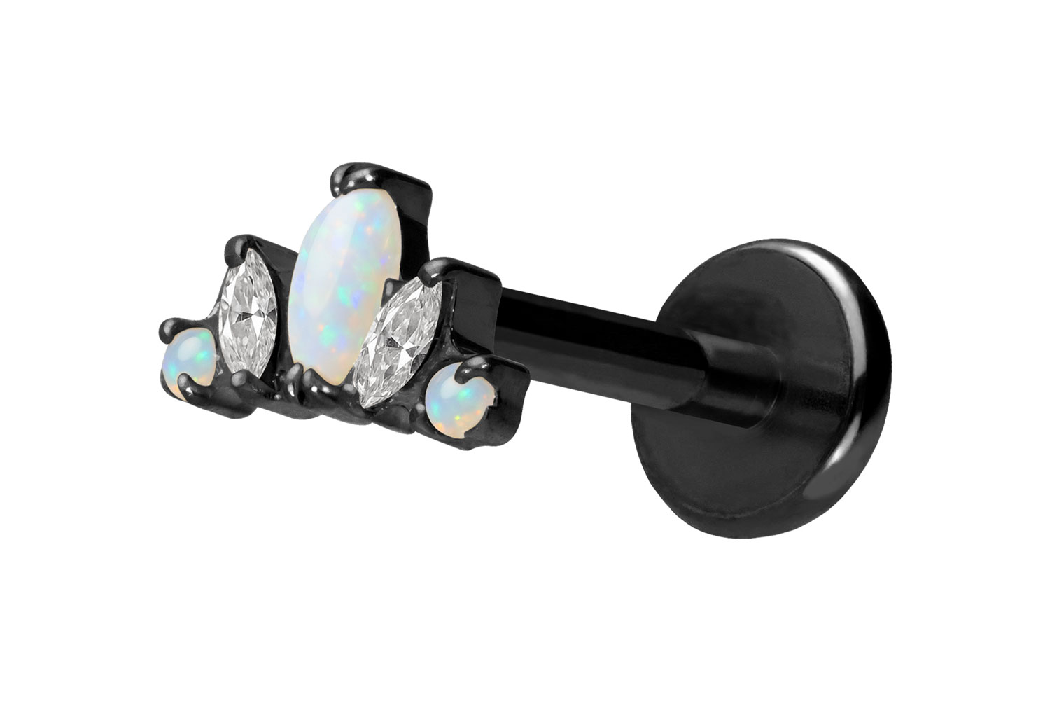 Titan Labret Piercing mit Push Fit LOTUSBLÜTE